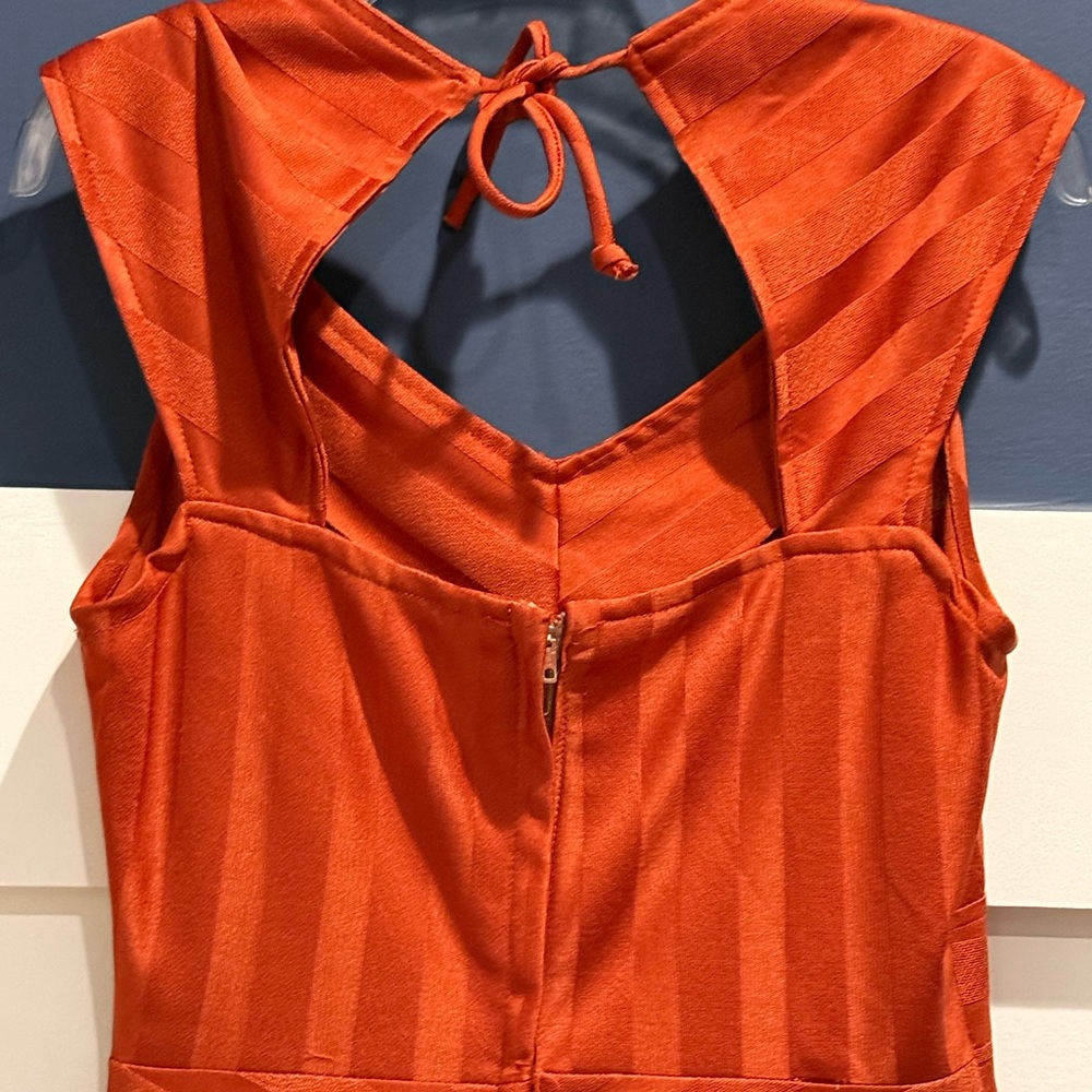 Women's Rust Orange Midi A-Line Dress Size S (no tag) - Picture 7 of 8
